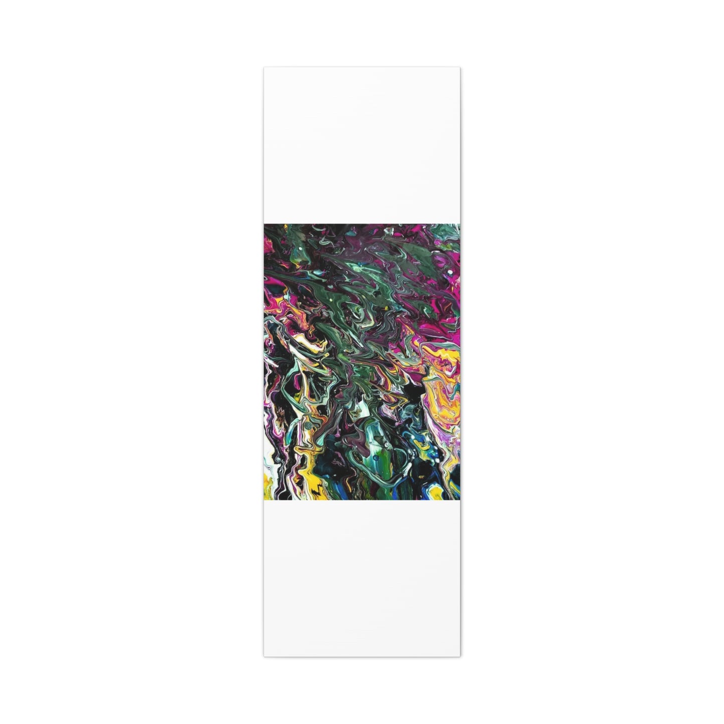 chaos in the garden - Abstract Fluid Art Matte Canvas Print - Colorful Swirl Wall Art