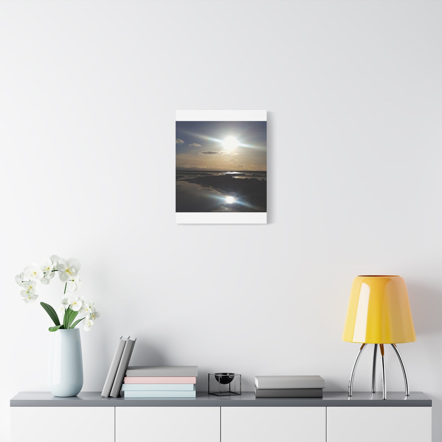 Sunlit Coastal Reflection (don edwards preserve)Canvas Print — Matte Stretched Wall Art