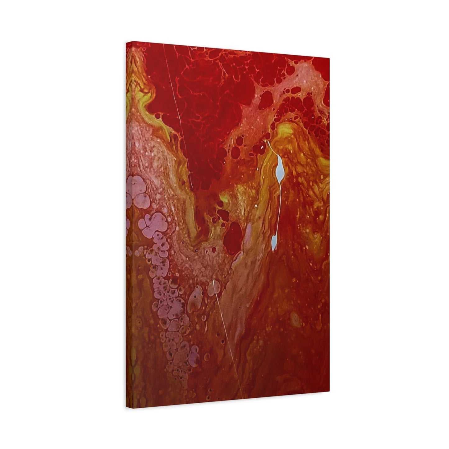 Abstract Red Fluid Art Canvas Print — Matte Stretched Wall Art