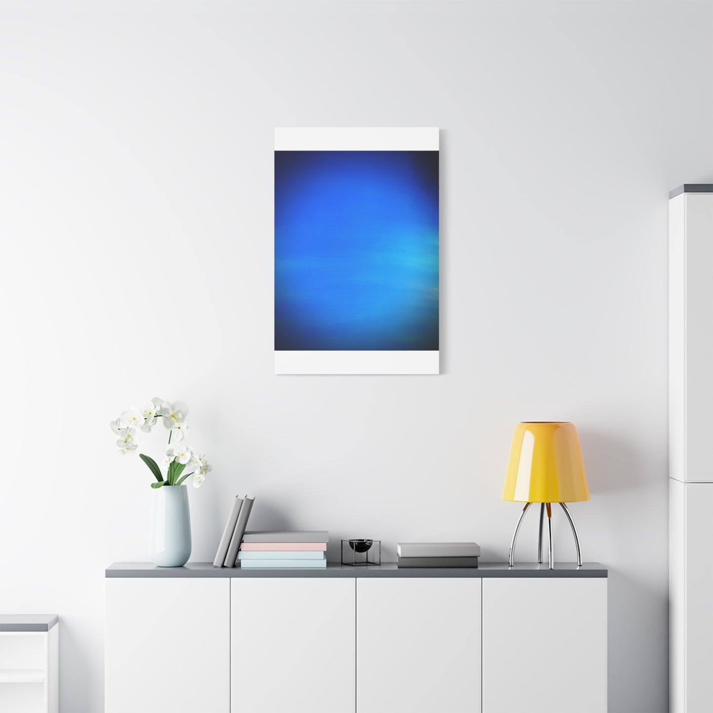 Blue Burst - Gradient Matte Canvas Print — Abstract Ocean Wall Art, Stretched 1.25"