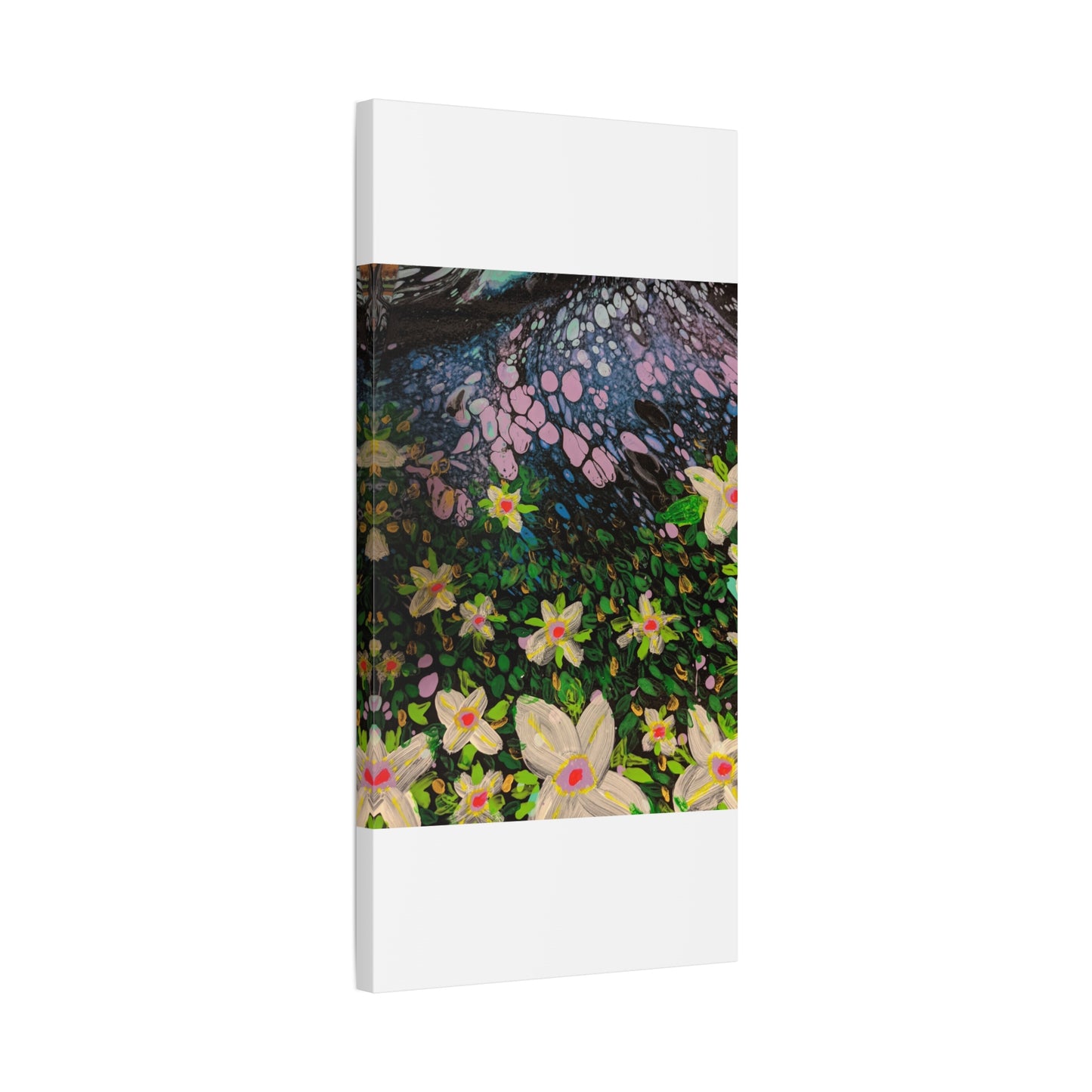 Floetrol&Flowers - Night Pour Garden Matte Canvas Print — Stretched Wall Art