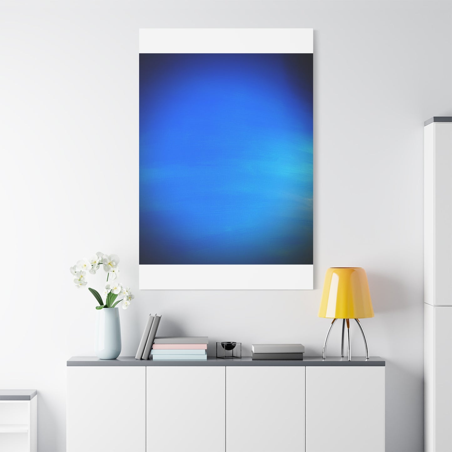 Blue Burst - Gradient Matte Canvas Print — Abstract Ocean Wall Art, Stretched 1.25"
