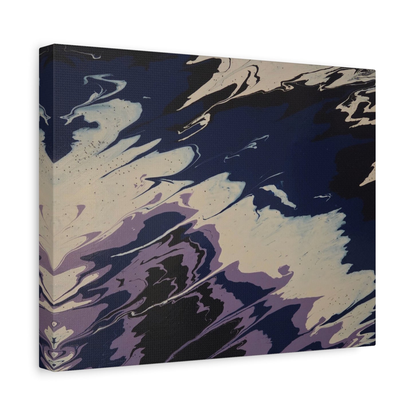 Abstract Navy & Lavender Wave Matte Stretched Canvas (1.25")