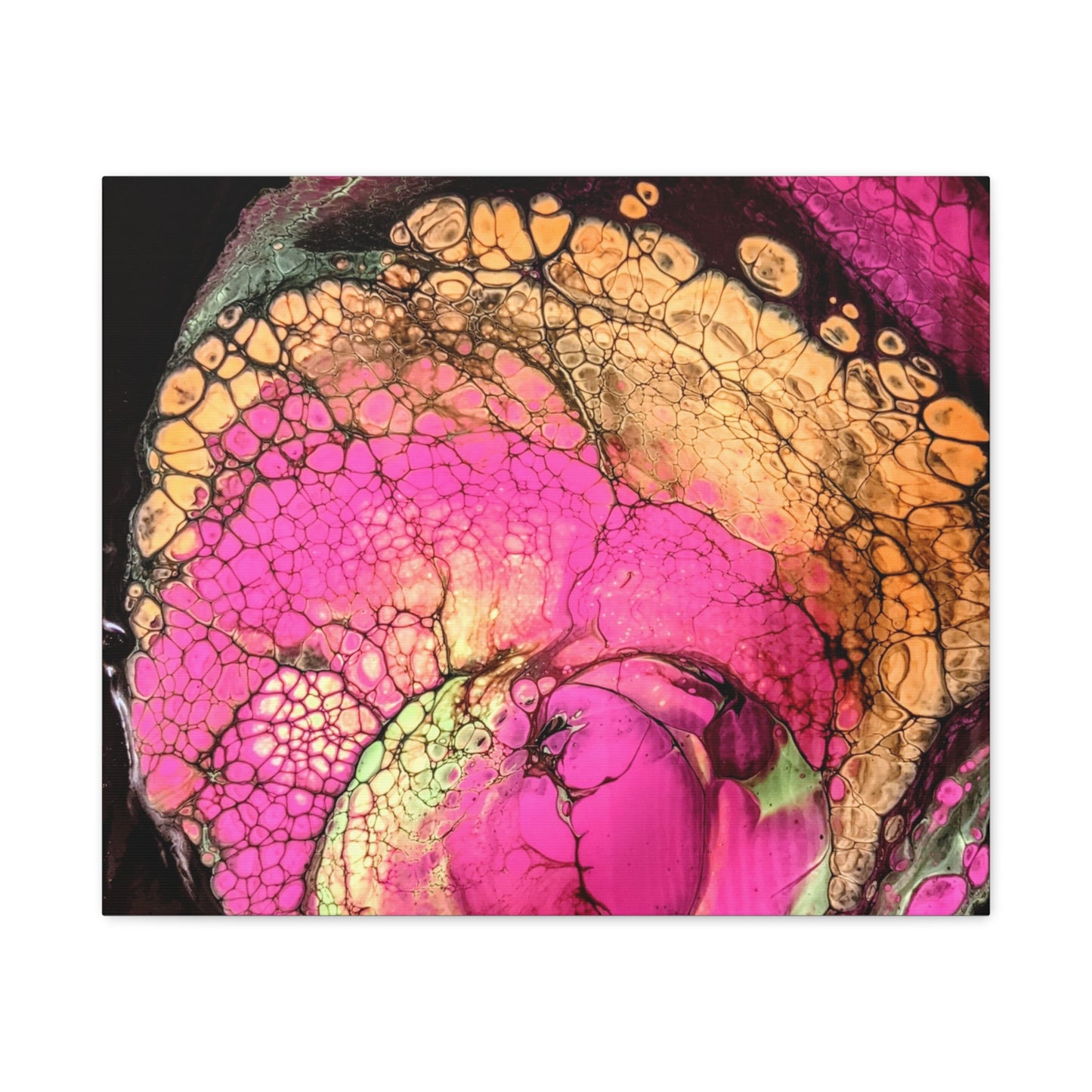 Abstract Pink & Gold Fluid Art Canvas