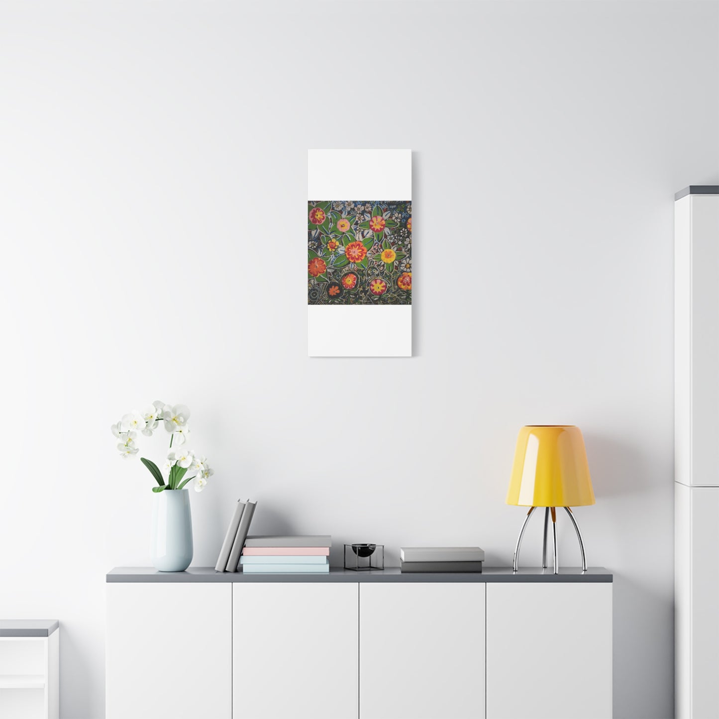 Urban_gardening-04 - Floral Pop Matte Stretched Canvas – Colorful Hand-Painted Garden Wall Art
