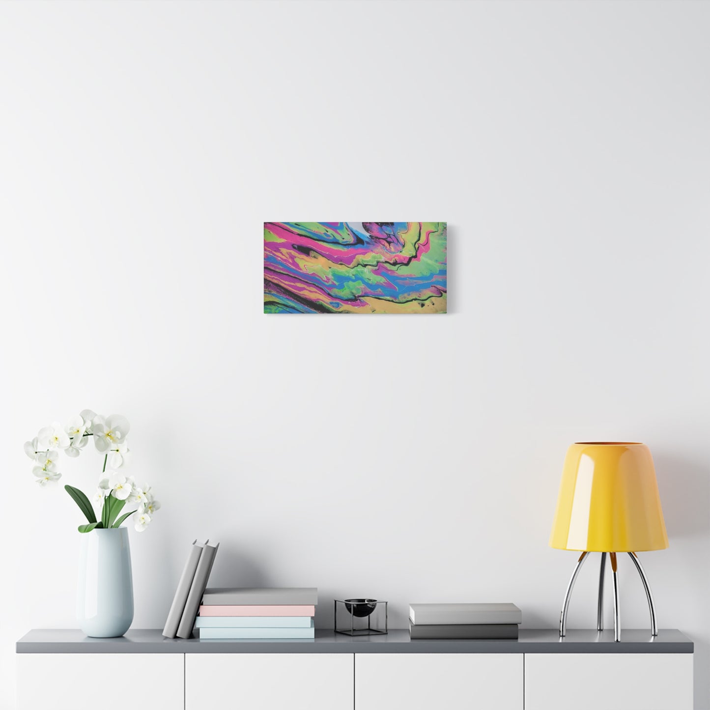 Abstract Neon Fluid Art Canvas Print — Vibrant Psychedelic Wall Decor