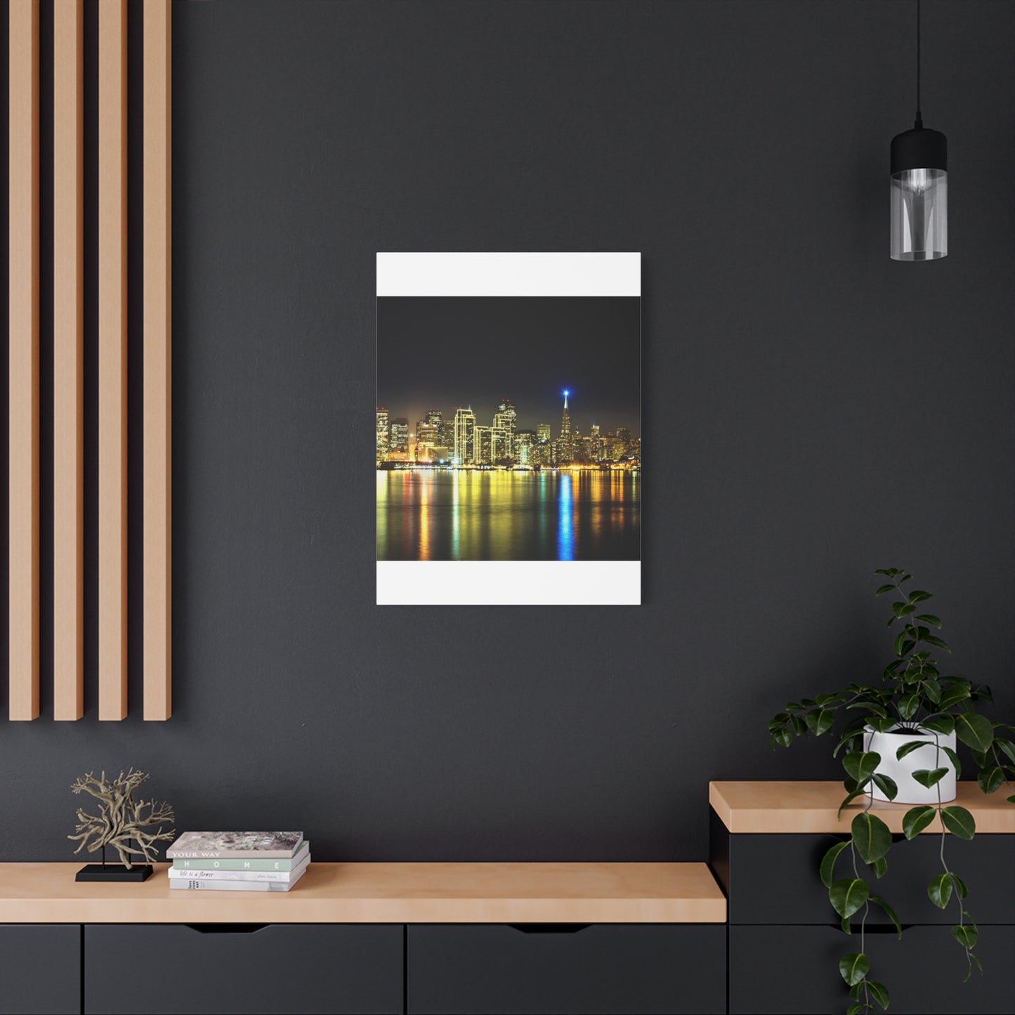 San Francisco Night Skyline Matte Canvas Print — Stretched 1.25"