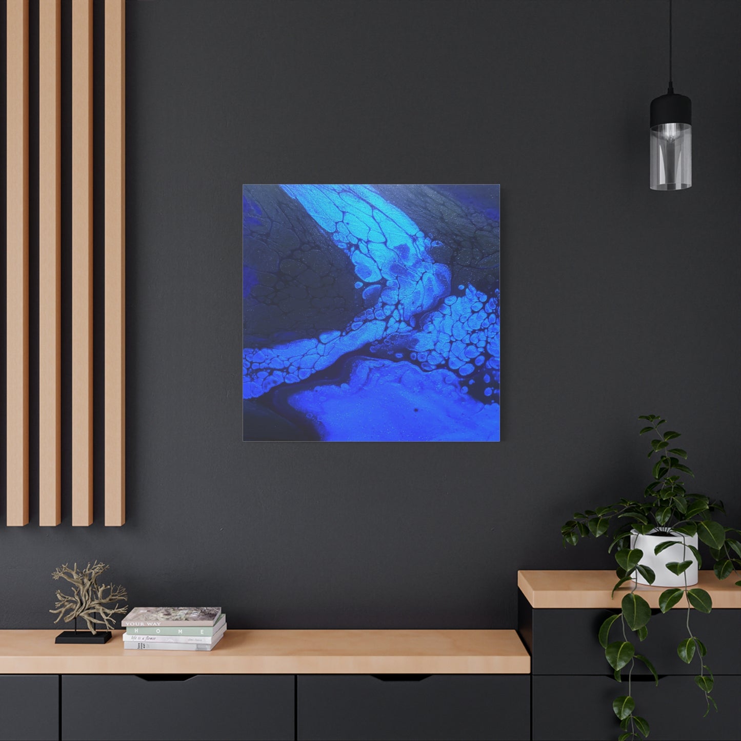 Abstract Blue Ocean Canvas Print — Matte Stretched Wall Art