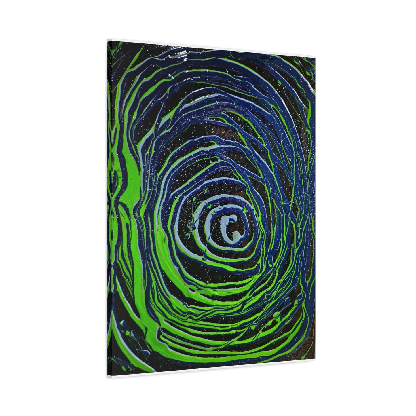 Abstract Green Swirl Matte Canvas Art — Stretched 1.25" Wall Décor