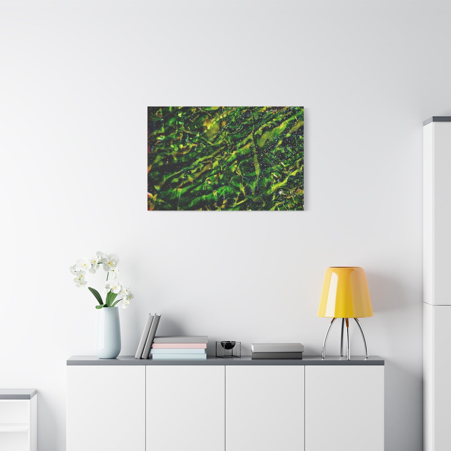 Confessions - Abstract Green Texture Canvas - Matte Stretched Wall Art