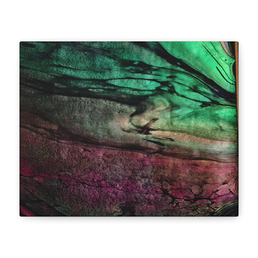 flame tempered pour - Abstract Teal & Magenta Canvas Wall Art — Matte Stretched 1.25"