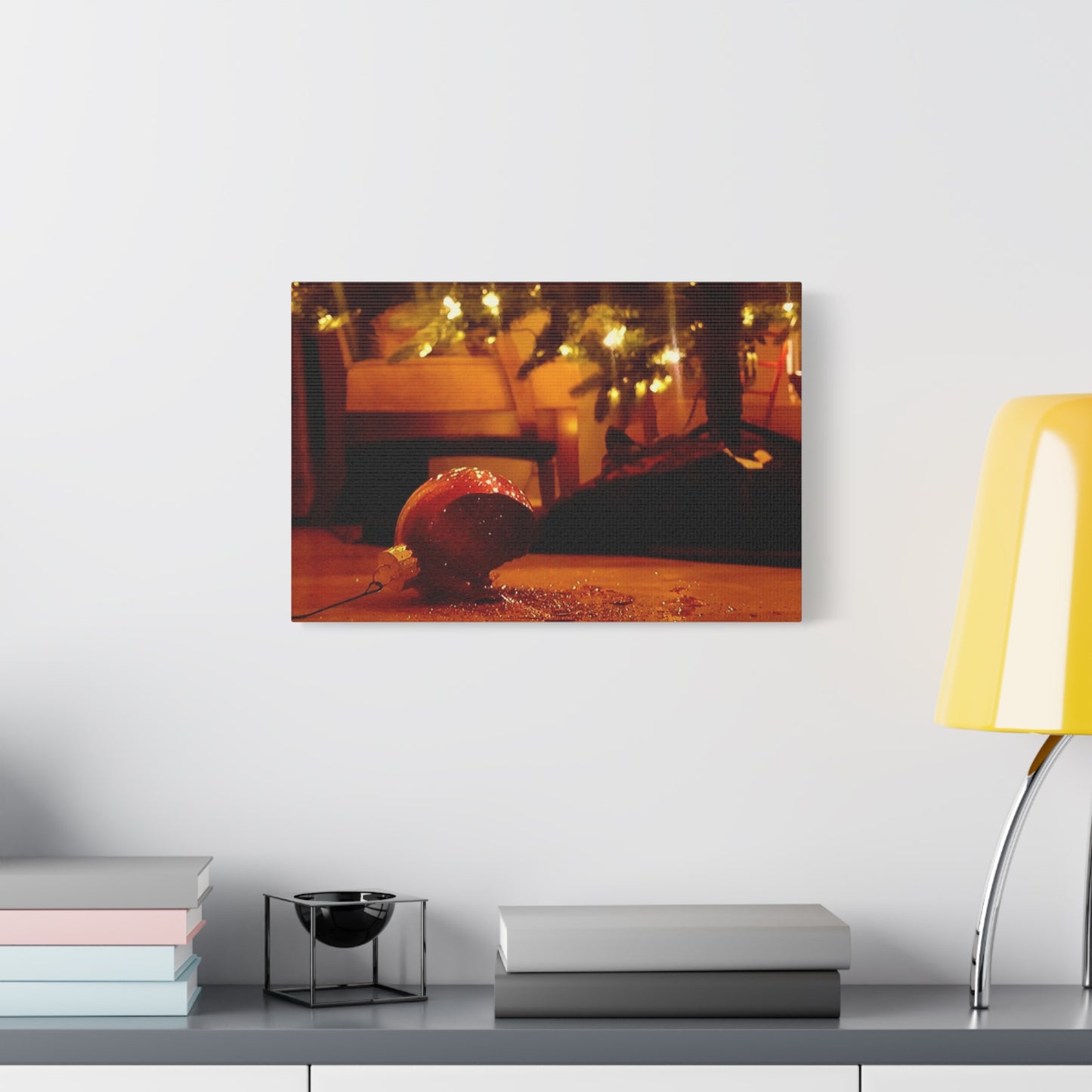 Christmas Tree Ornament Photo Canvas – Cozy Holiday Still Life Wall Art