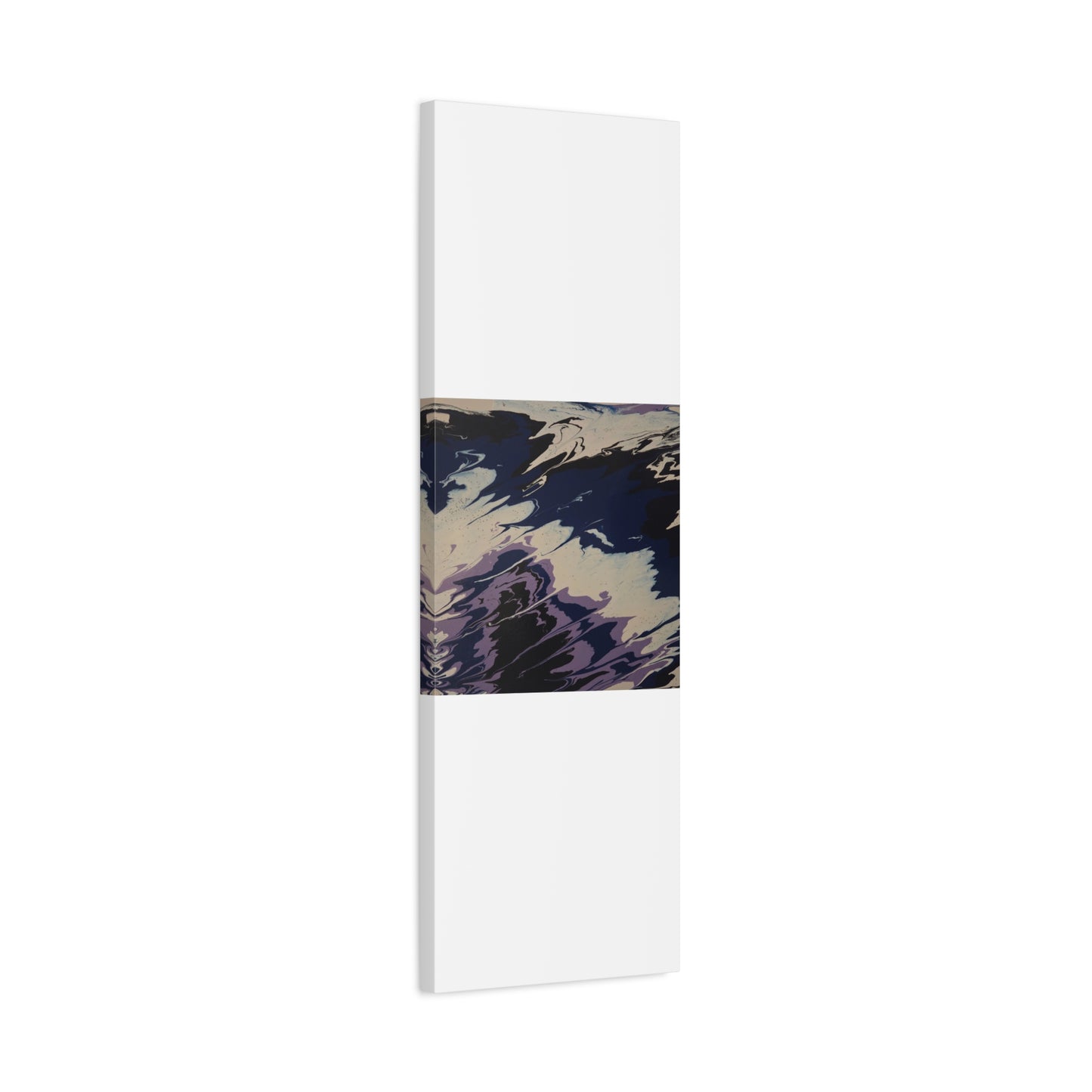Abstract Navy & Lavender Wave Matte Stretched Canvas (1.25")