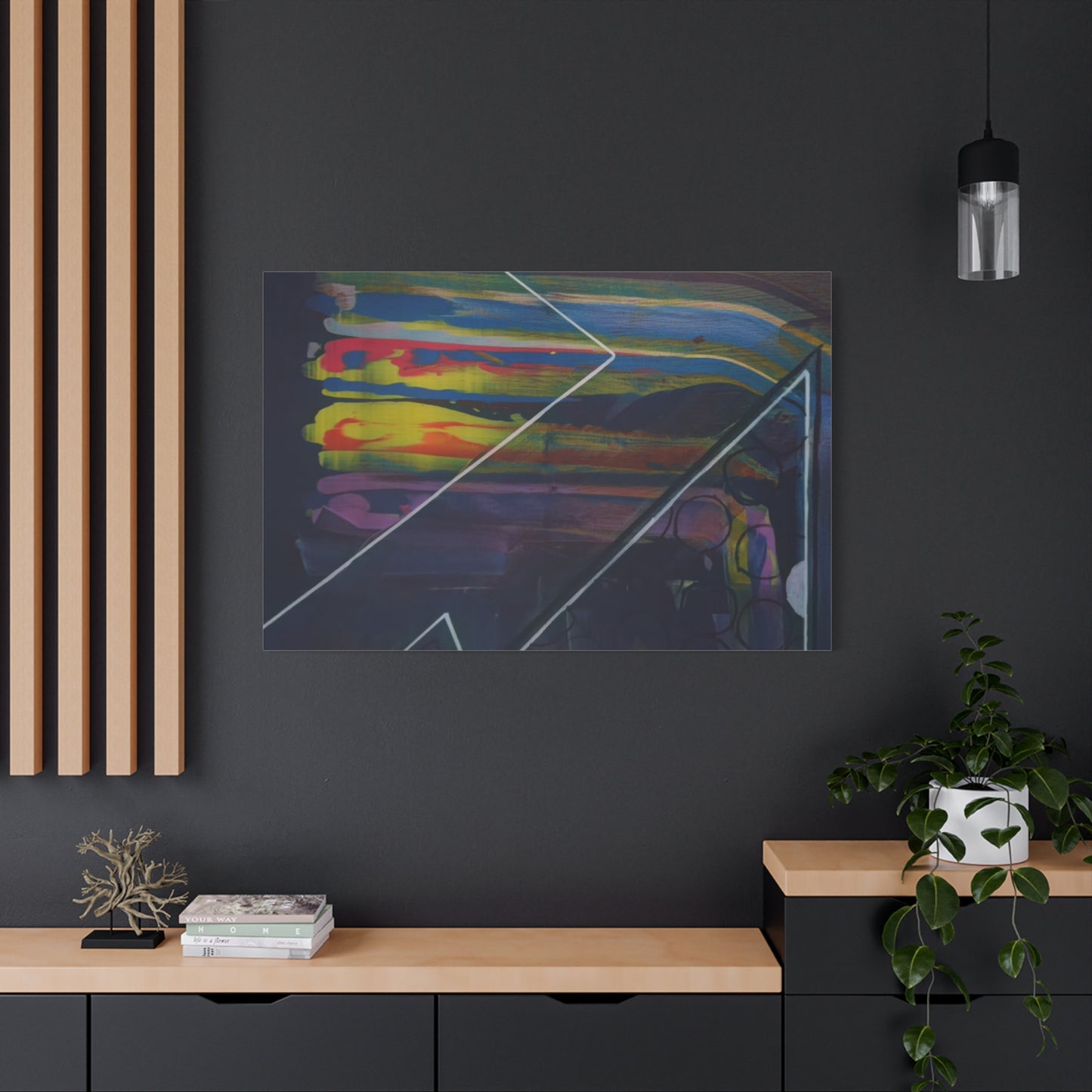 Abstract Geometric Canvas Art - 2025 astronomy – Colorful Drip Triangle Stretched Canvas