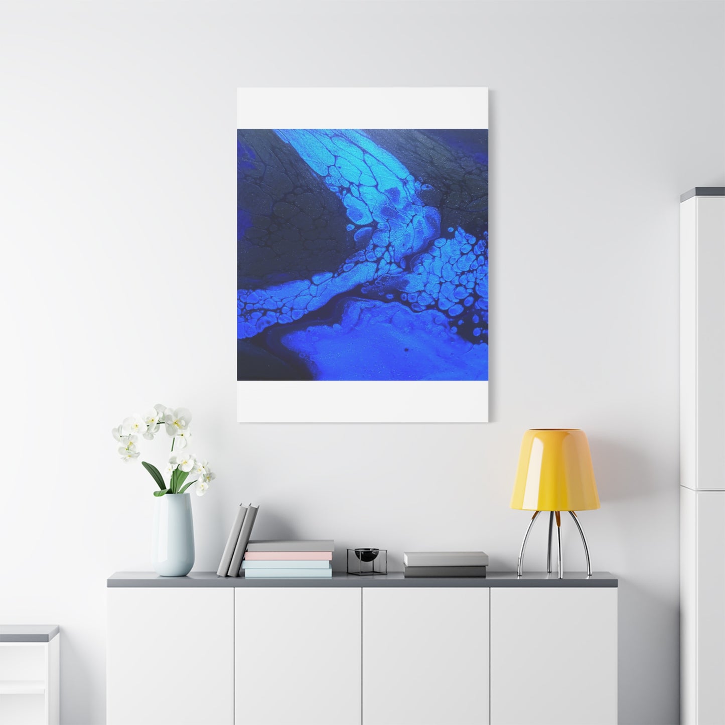 Abstract Blue Ocean Canvas Print — Matte Stretched Wall Art