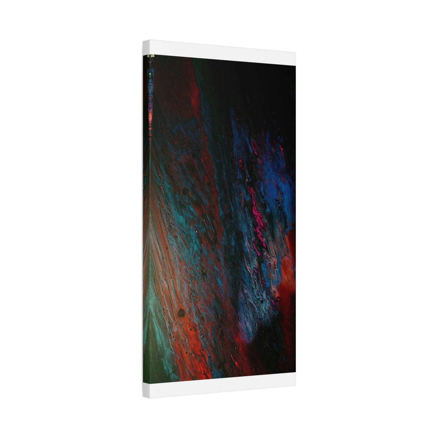 Abstract Fluid Art Canvas Wall Art - Jupiter pour — Vibrant Ocean Night Matte Stretched Canvas