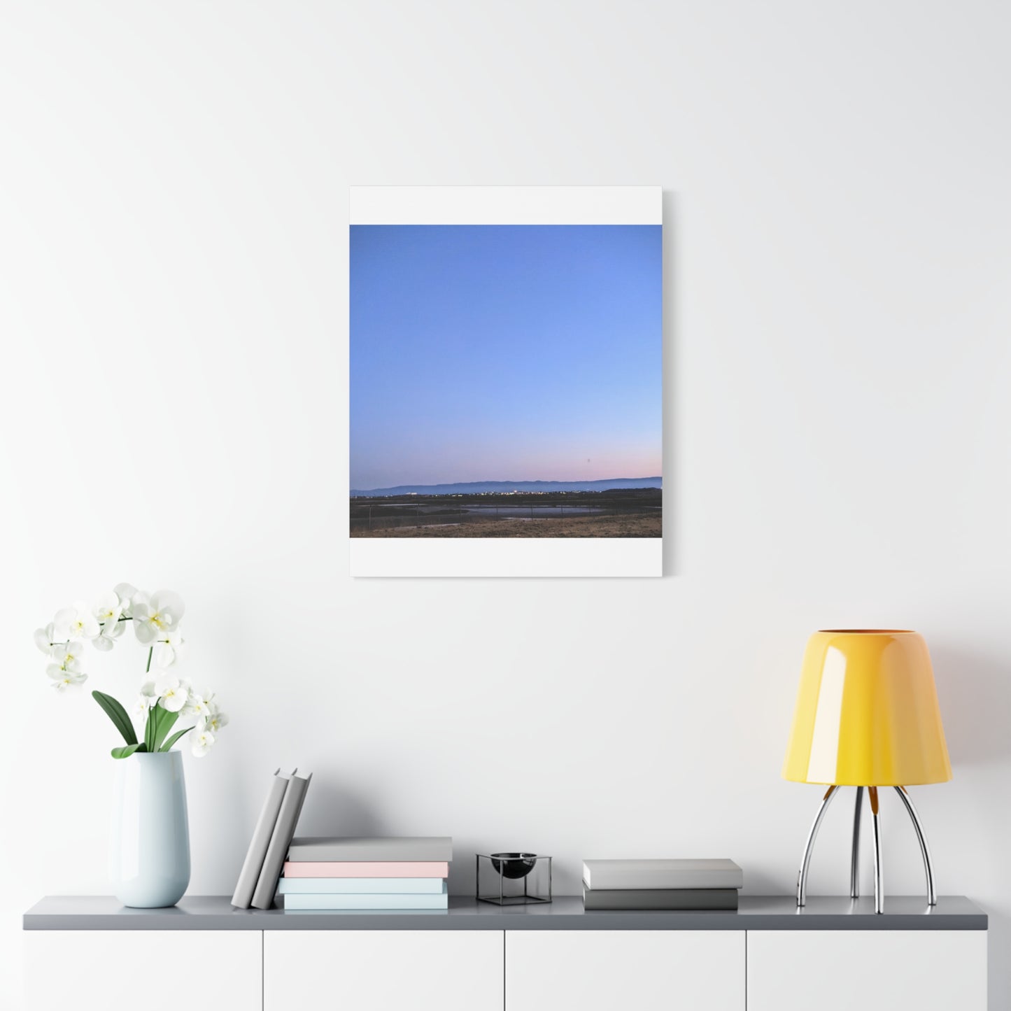 Serene Blue Horizon Matte Canvas Print — Stretched Wall Art