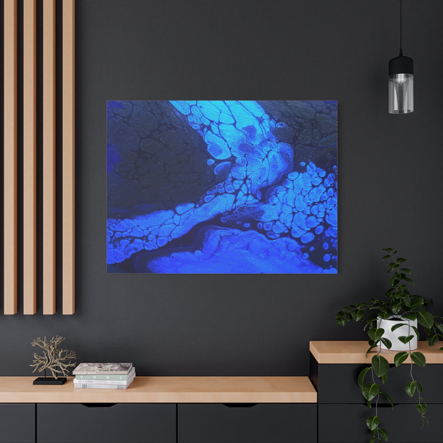 Abstract Blue Ocean Canvas Print — Matte Stretched Wall Art