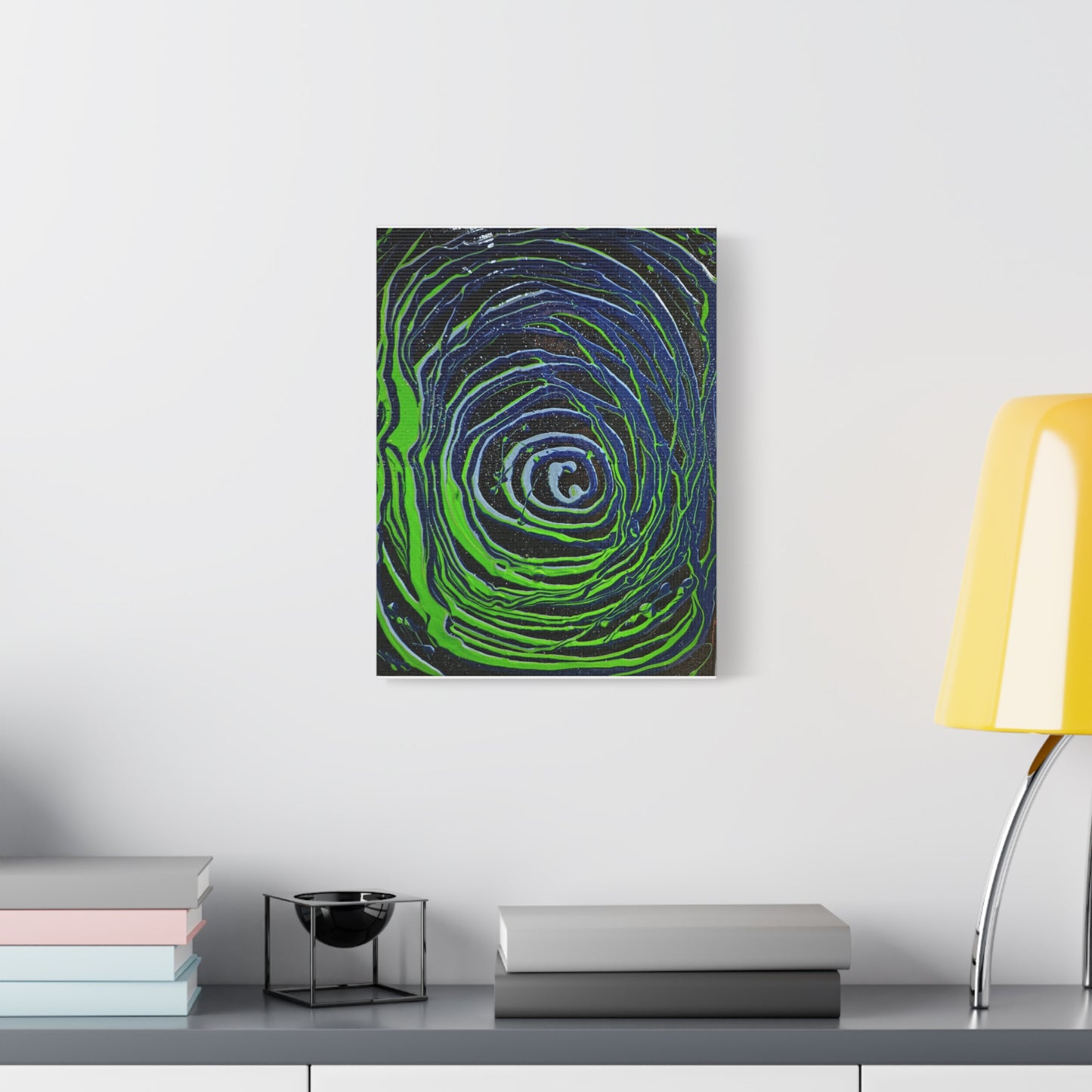 Abstract Green Swirl Matte Canvas Art — Stretched 1.25" Wall Décor