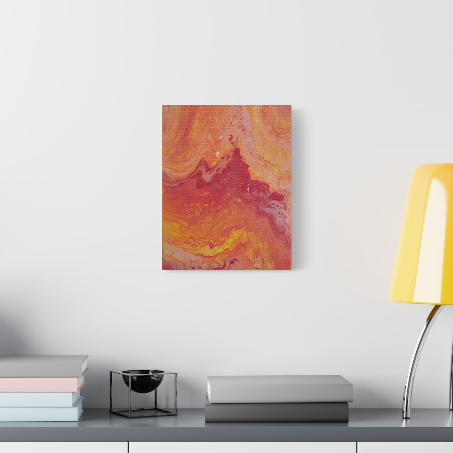 Abstract Pepto Popured - Sunset Swirl Matte Canvas Art - Stretched 1.25"