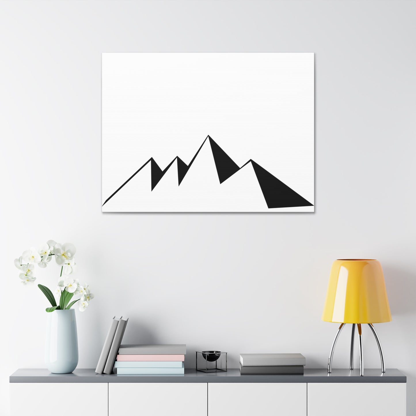 mountains001 - Modern Black Mountain Canvas Art