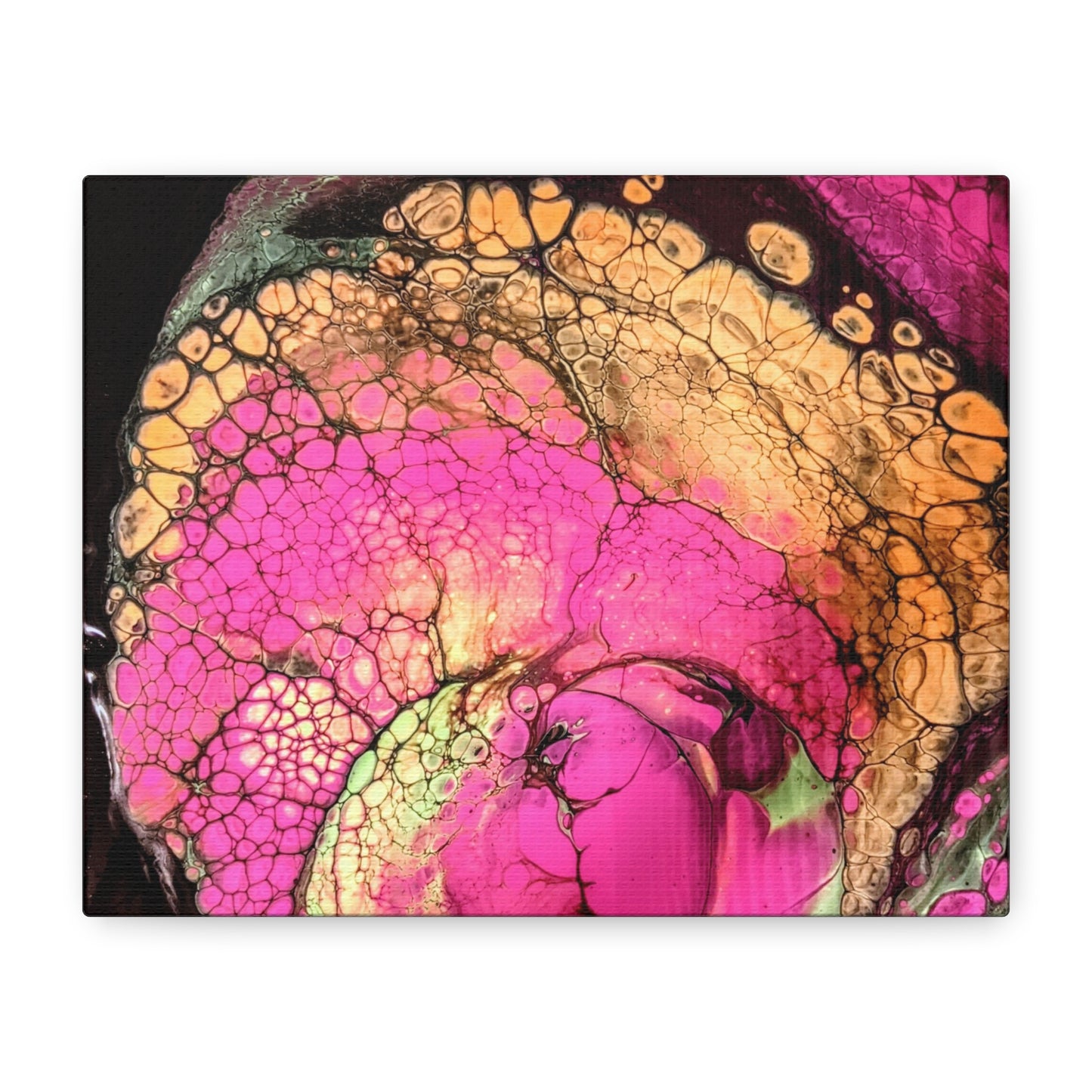 Abstract Pink & Gold Fluid Art Canvas