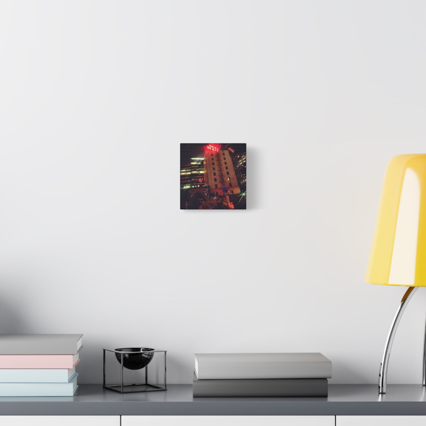 Hotel DeAnza - City Nightscape Canvas Print — Urban Street Art Building Matte Stretched 1.25"