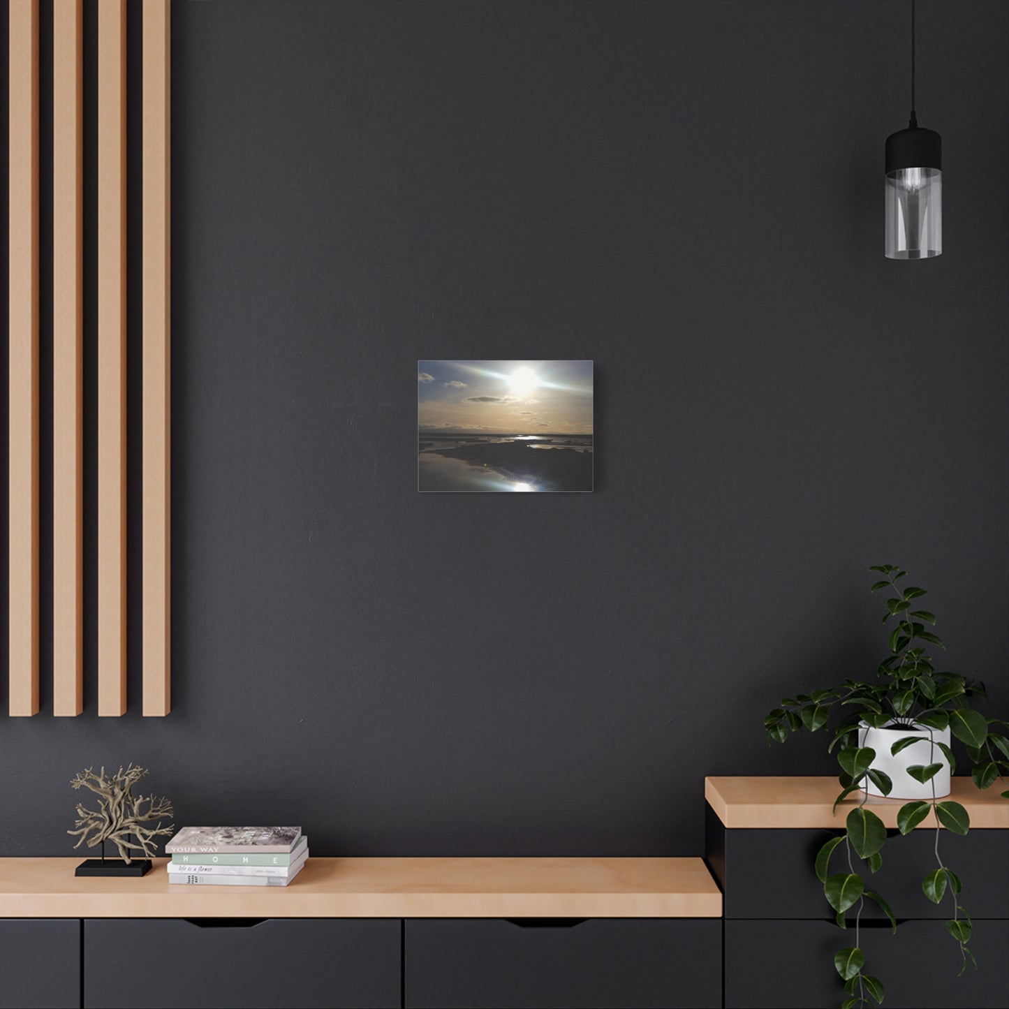 Sunlit Coastal Reflection (don edwards preserve)Canvas Print — Matte Stretched Wall Art