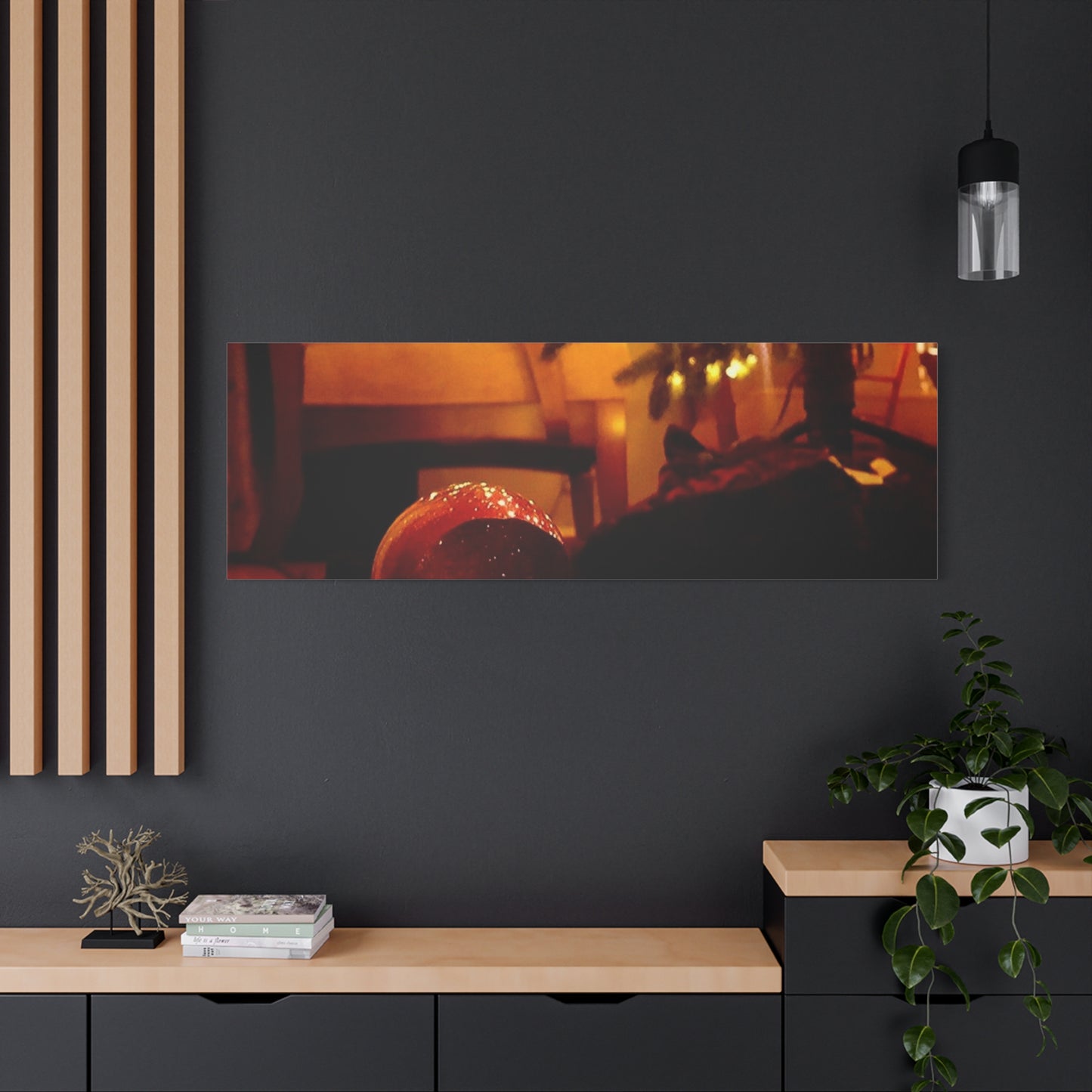 Christmas Tree Ornament Photo Canvas – Cozy Holiday Still Life Wall Art