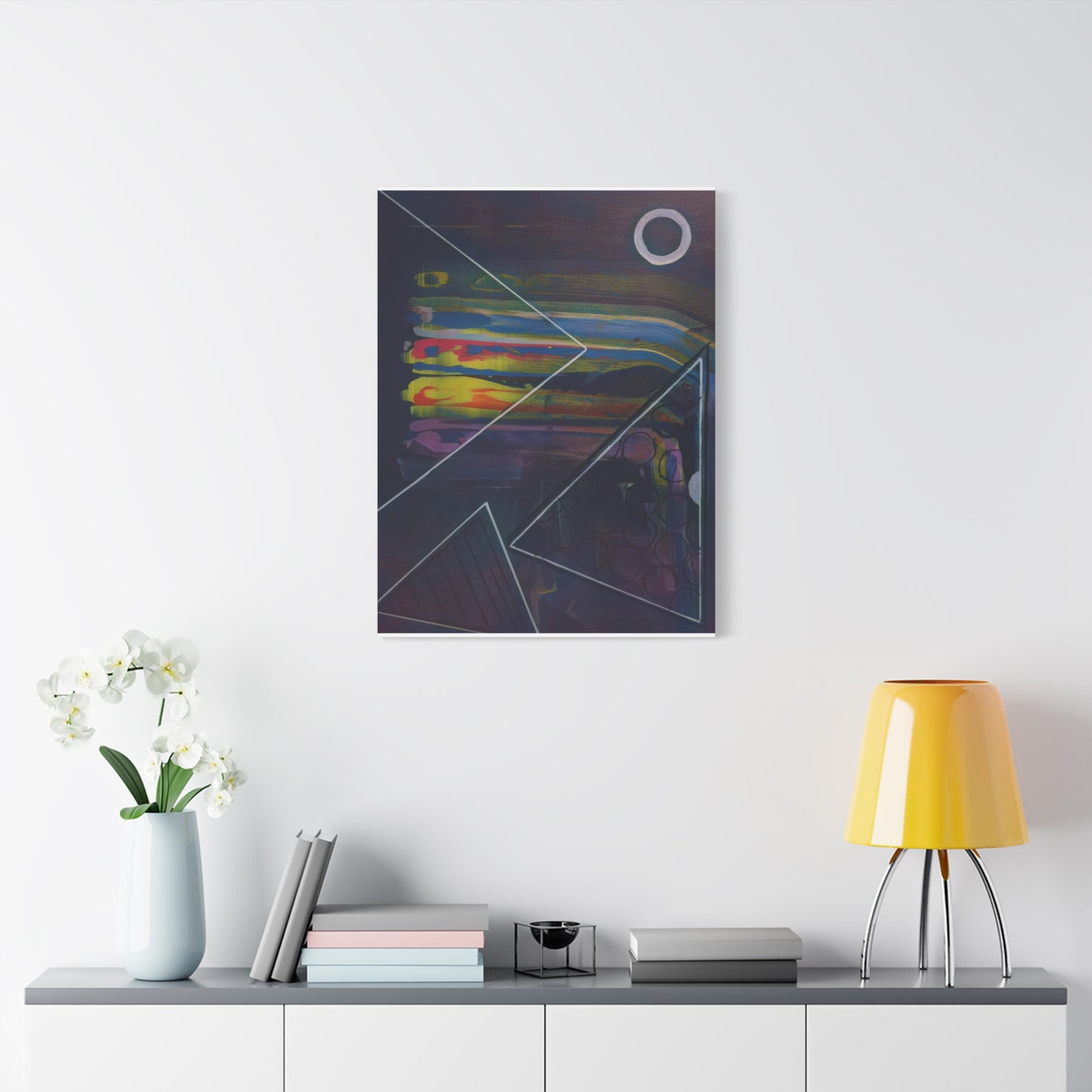 Abstract Geometric Canvas Art - 2025 astronomy – Colorful Drip Triangle Stretched Canvas