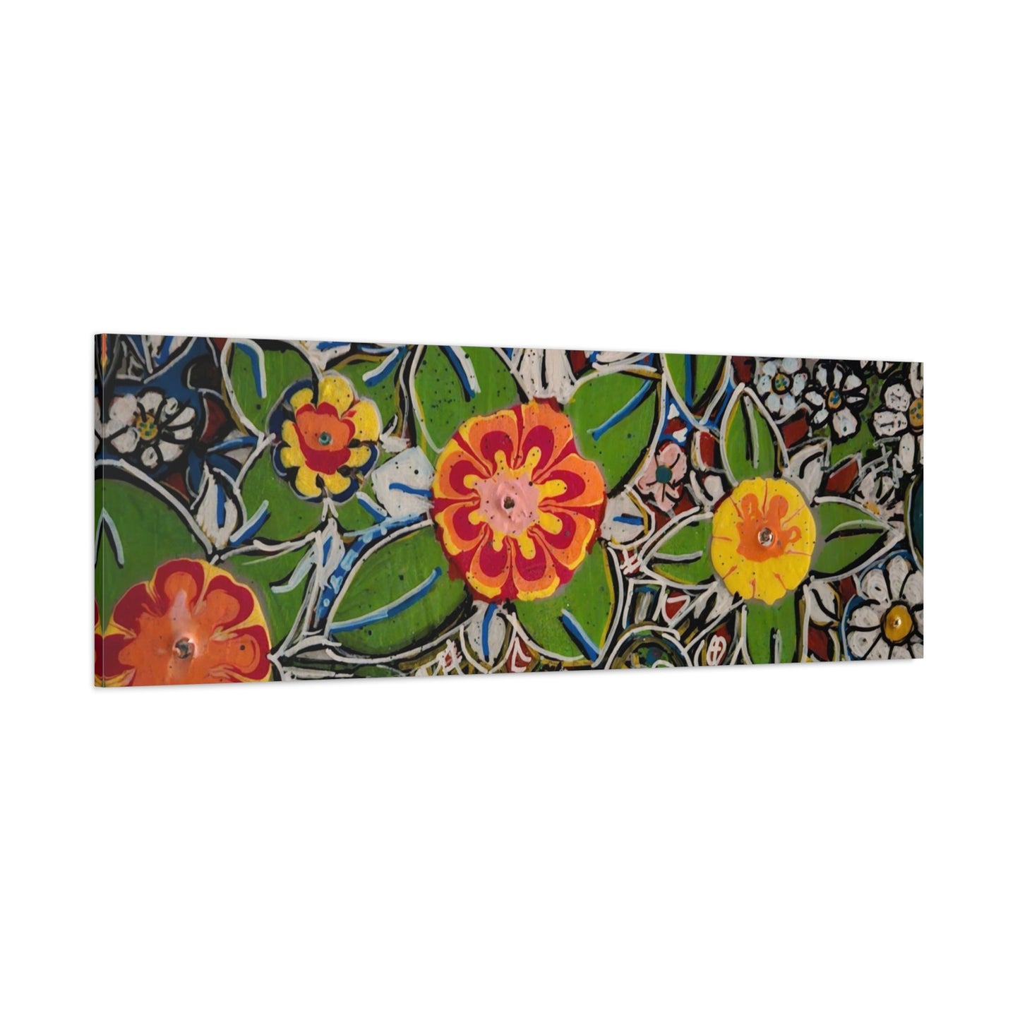 Urban_gardening-04 - Floral Pop Matte Stretched Canvas – Colorful Hand-Painted Garden Wall Art
