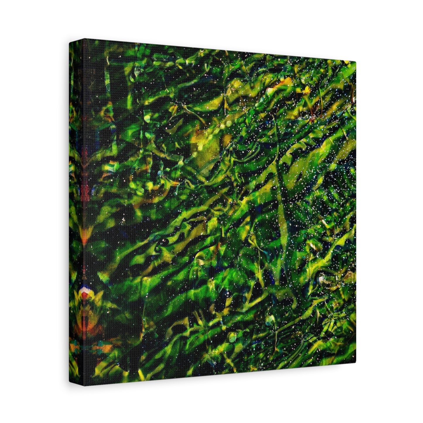 Confessions - Abstract Green Texture Canvas - Matte Stretched Wall Art