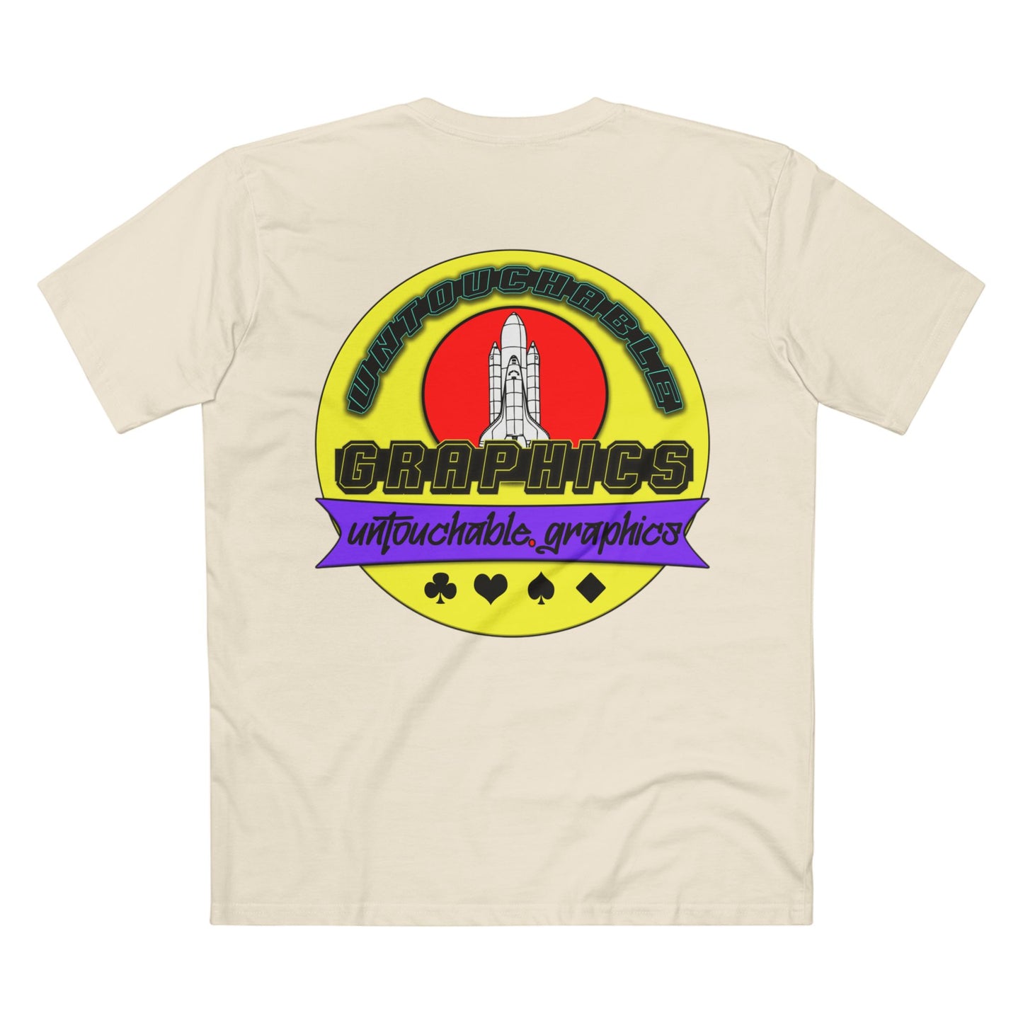 UFO Chest Pocket Tee — Retro Rocket Back Graphic Shirt
