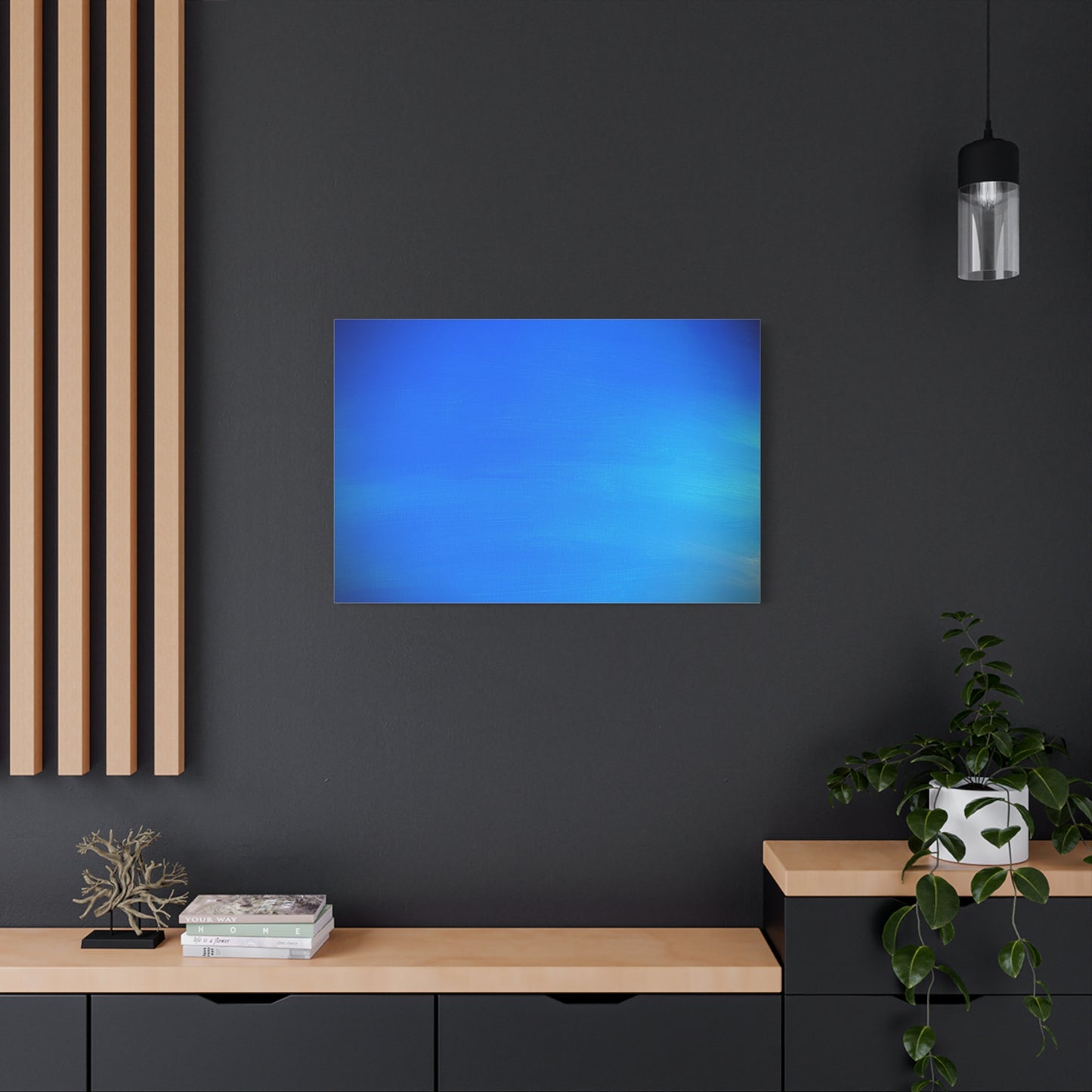 Blue Burst - Gradient Matte Canvas Print — Abstract Ocean Wall Art, Stretched 1.25"