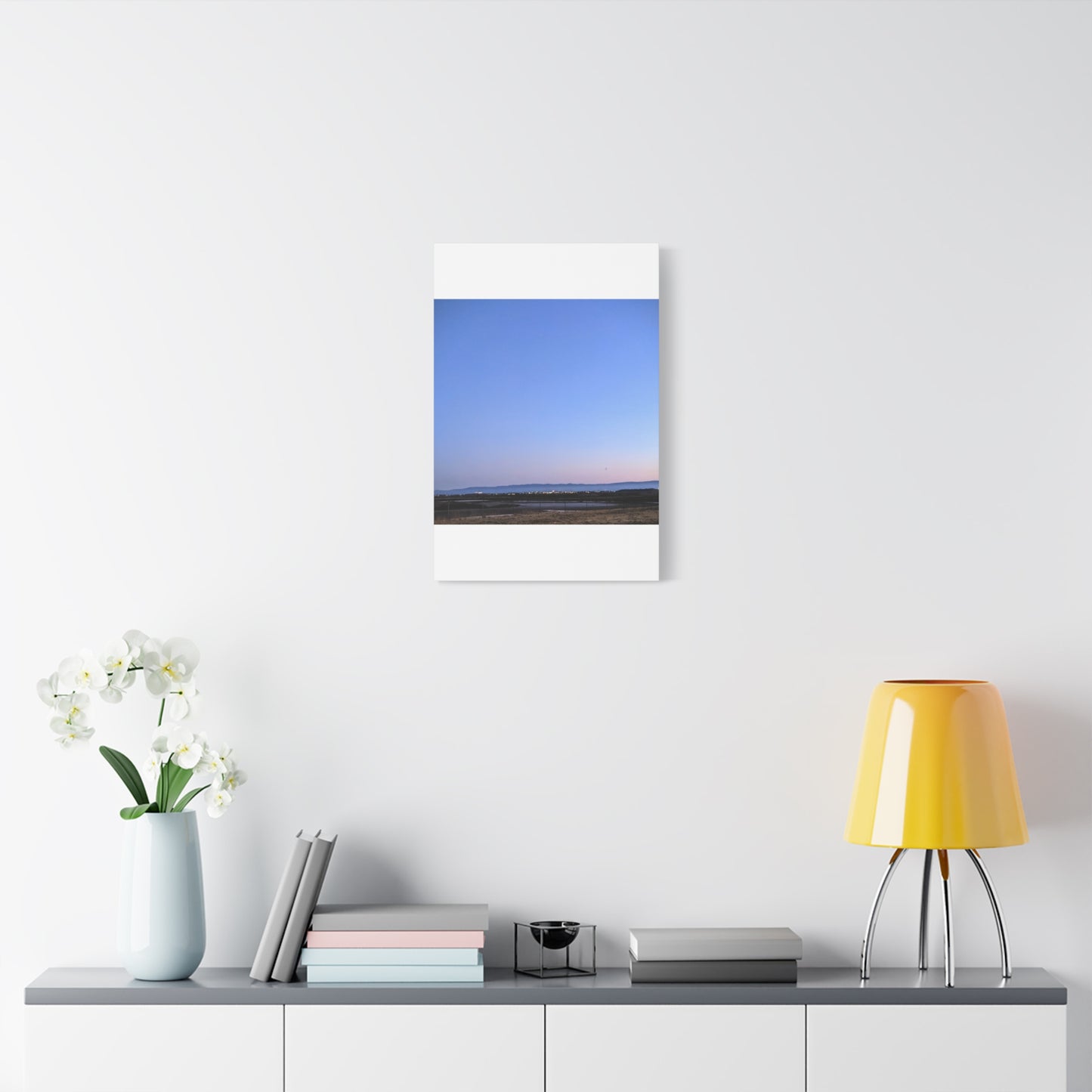 Serene Blue Horizon Matte Canvas Print — Stretched Wall Art