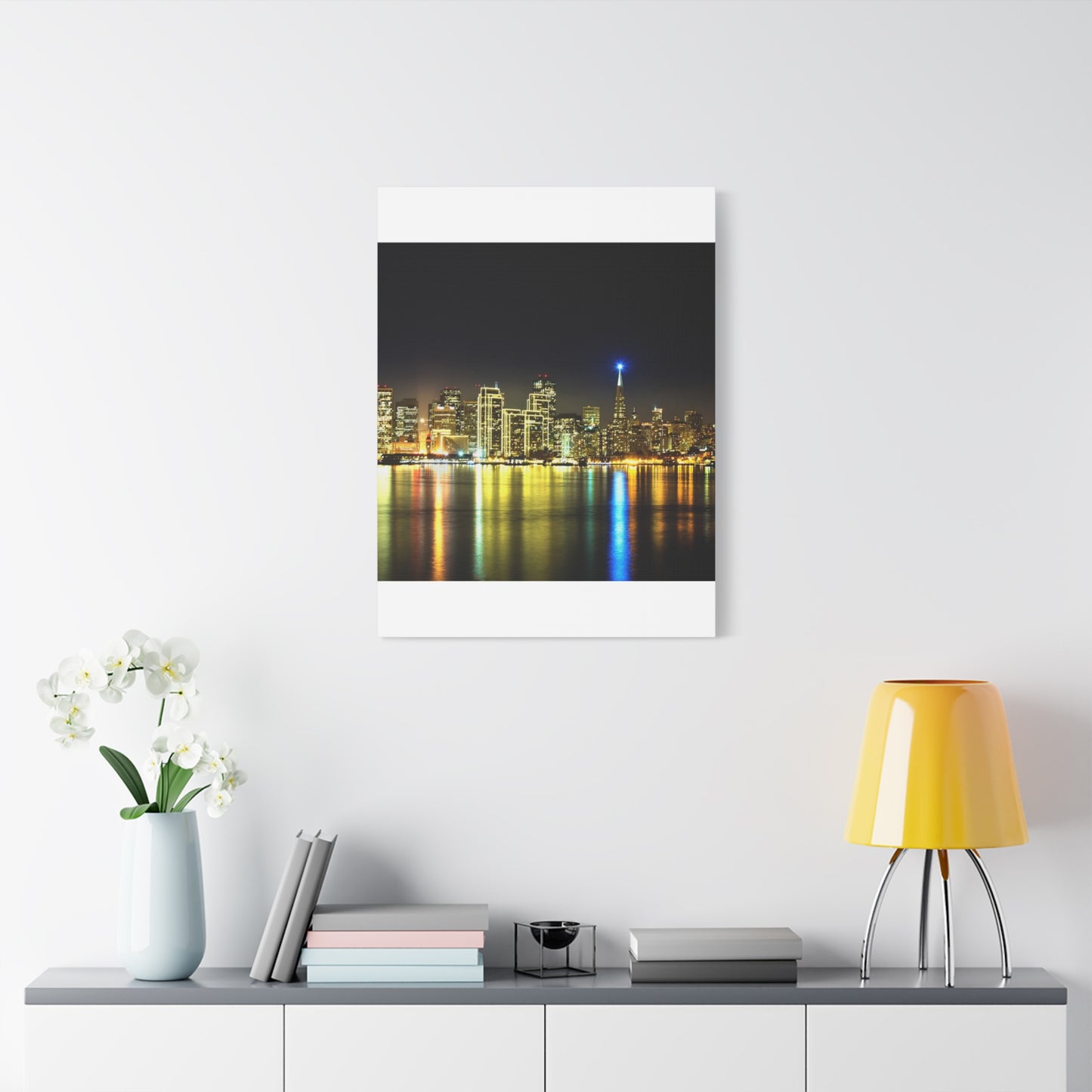 San Francisco Night Skyline Matte Canvas Print — Stretched 1.25"