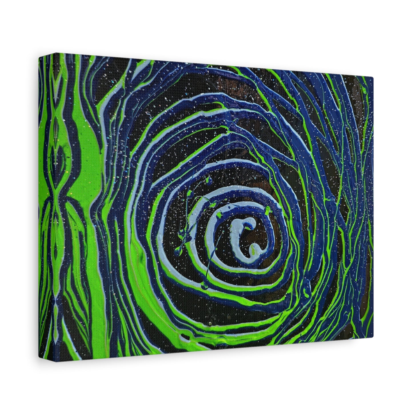Abstract Green Swirl Matte Canvas Art — Stretched 1.25" Wall Décor