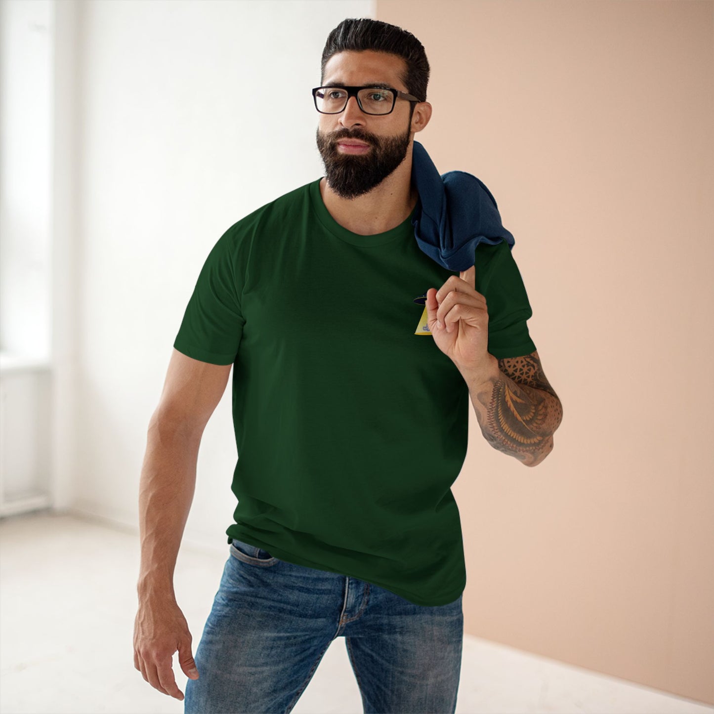 UFO Chest Pocket Tee — Retro Rocket Back Graphic Shirt