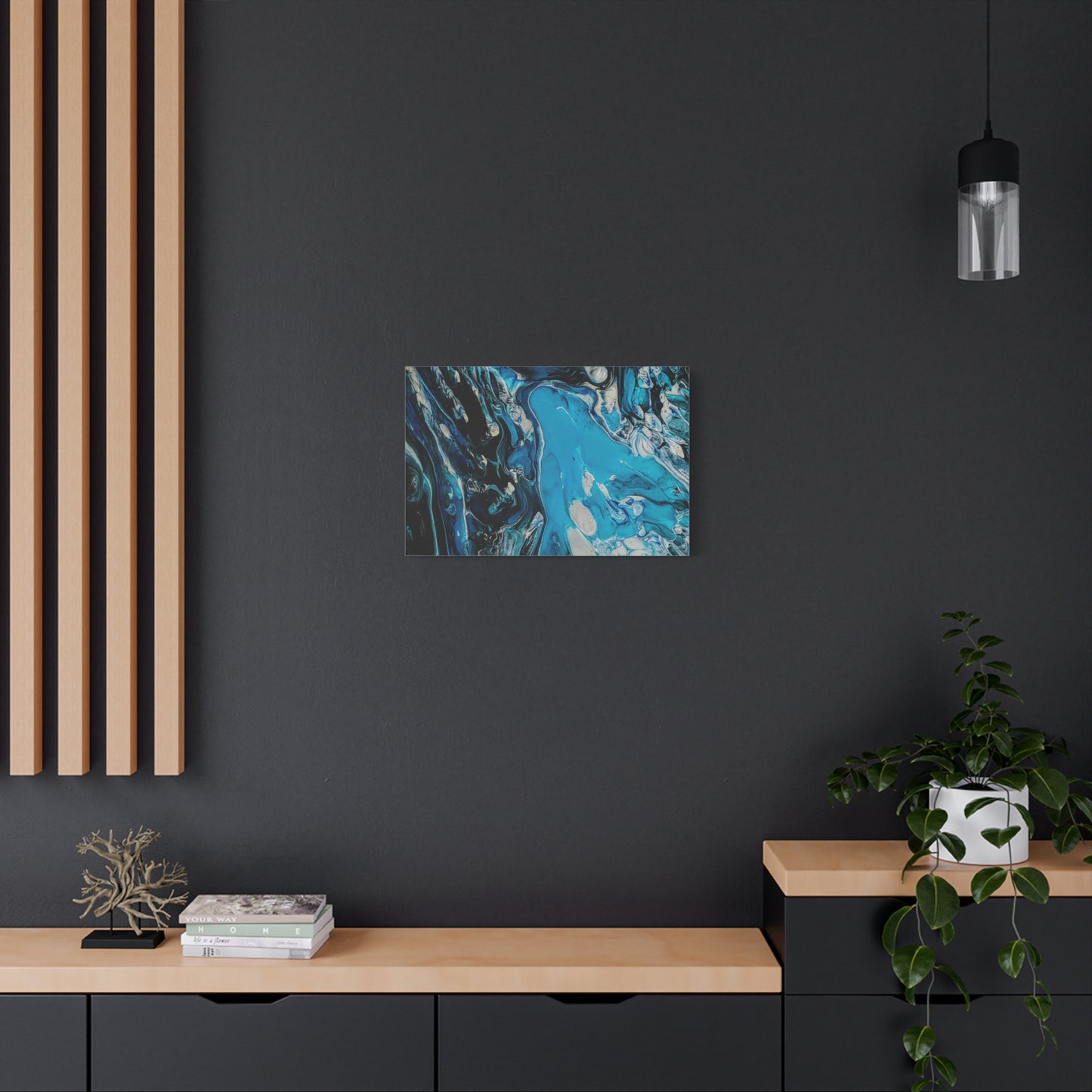 Blue Ocean Abstract Matte Canvas Print — Stretched Wall Art