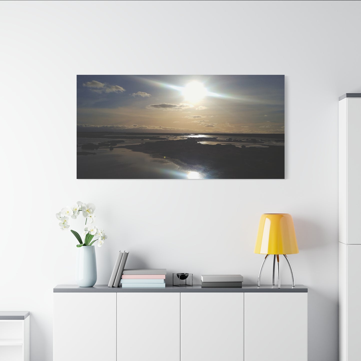 Don Edwards wildlife preserve - Reflection Canvas Wall Art — Coastal Landscape Print