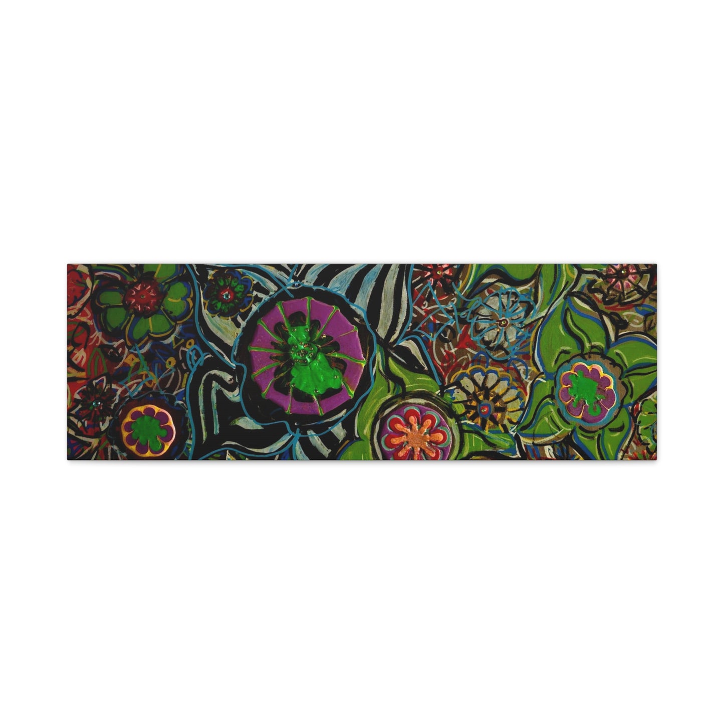 Urban_gardening-03 - Psychedelic Floral Canvas Print — Vibrant Abstract Garden Wall Art