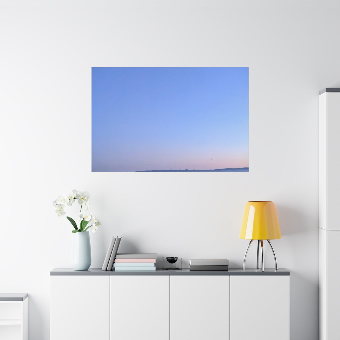Serene Blue Horizon Matte Canvas Print — Stretched Wall Art