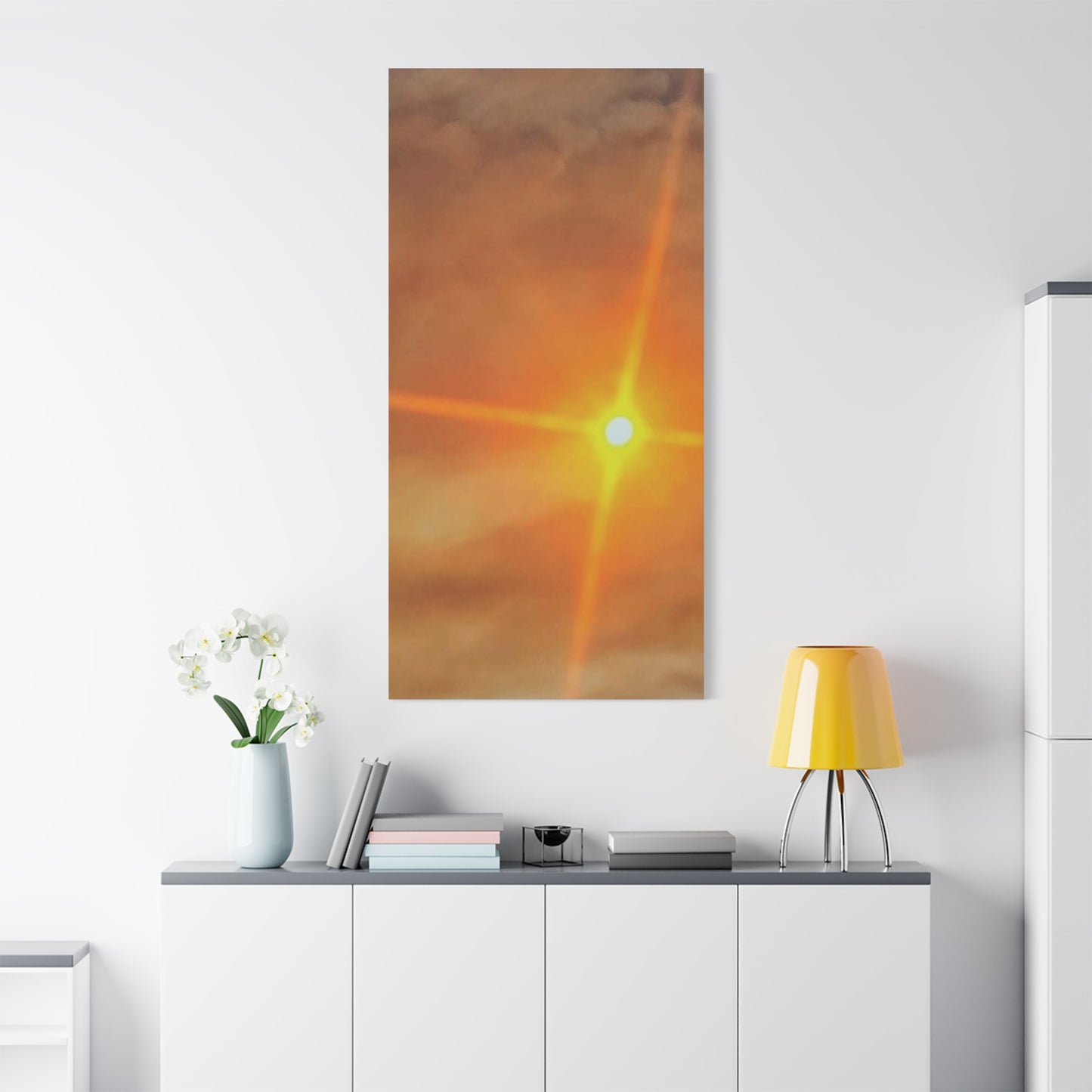 Sunburst Sunset Canvas Print — Warm Abstract Wall Art