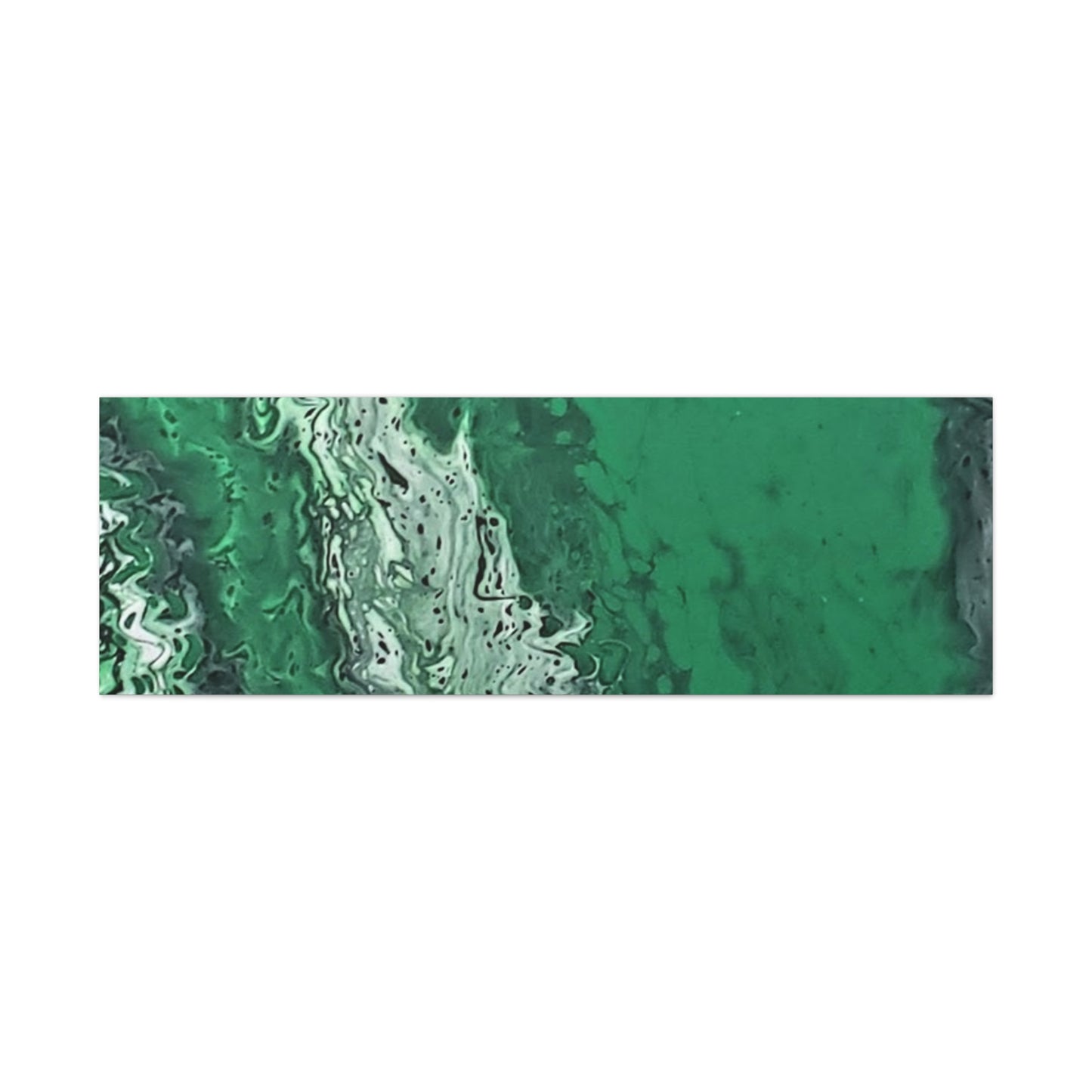 Emerald Wave Abstract Canvas Print — Matte Stretched Wall Art