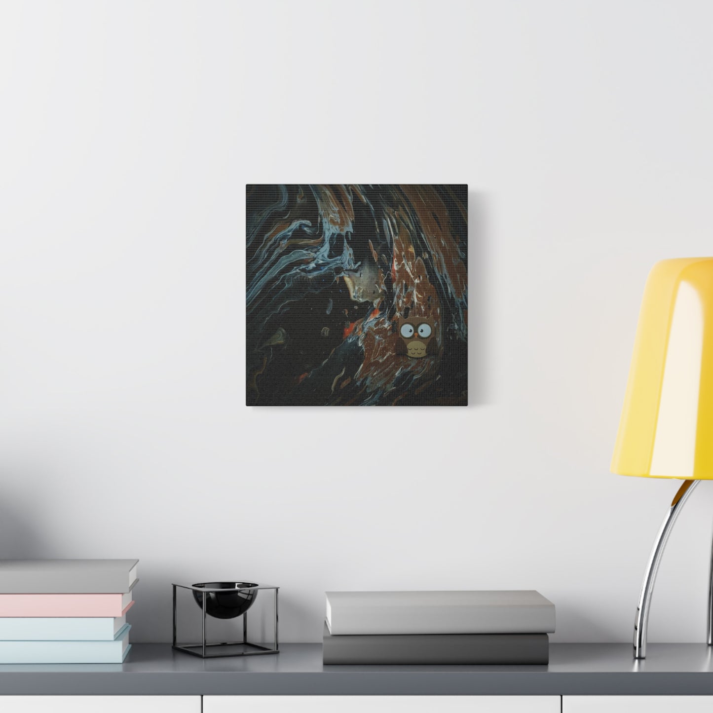 Abstract Swirl Owl Matte Canvas Print