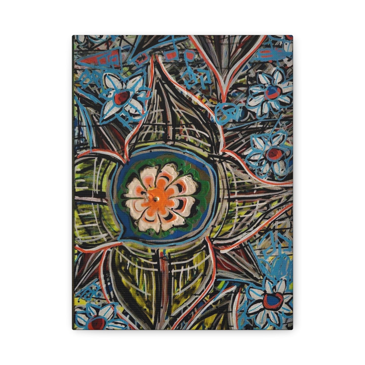 urban_gardening_02 - Abstract Floral Mandala Matte Canvas Print (Stretched 1.25")