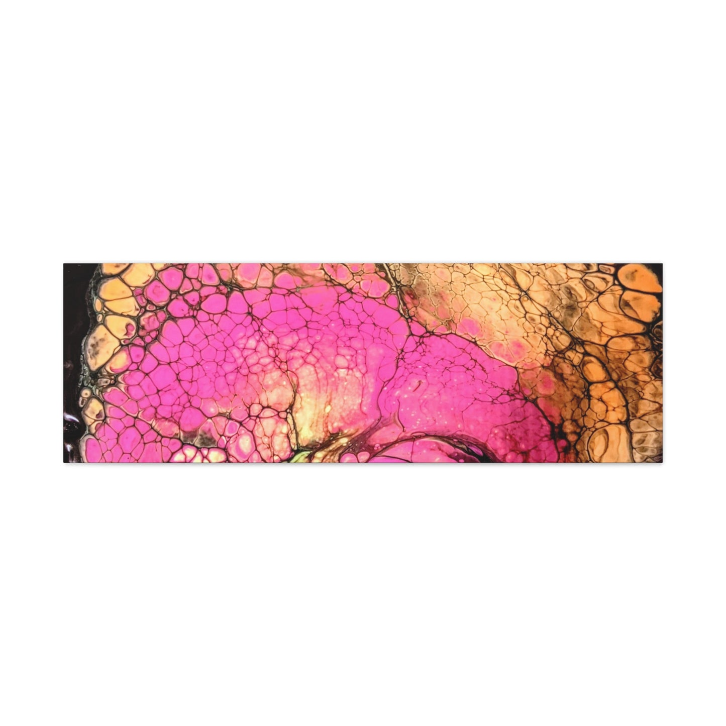 Abstract Pink & Gold Fluid Art Canvas