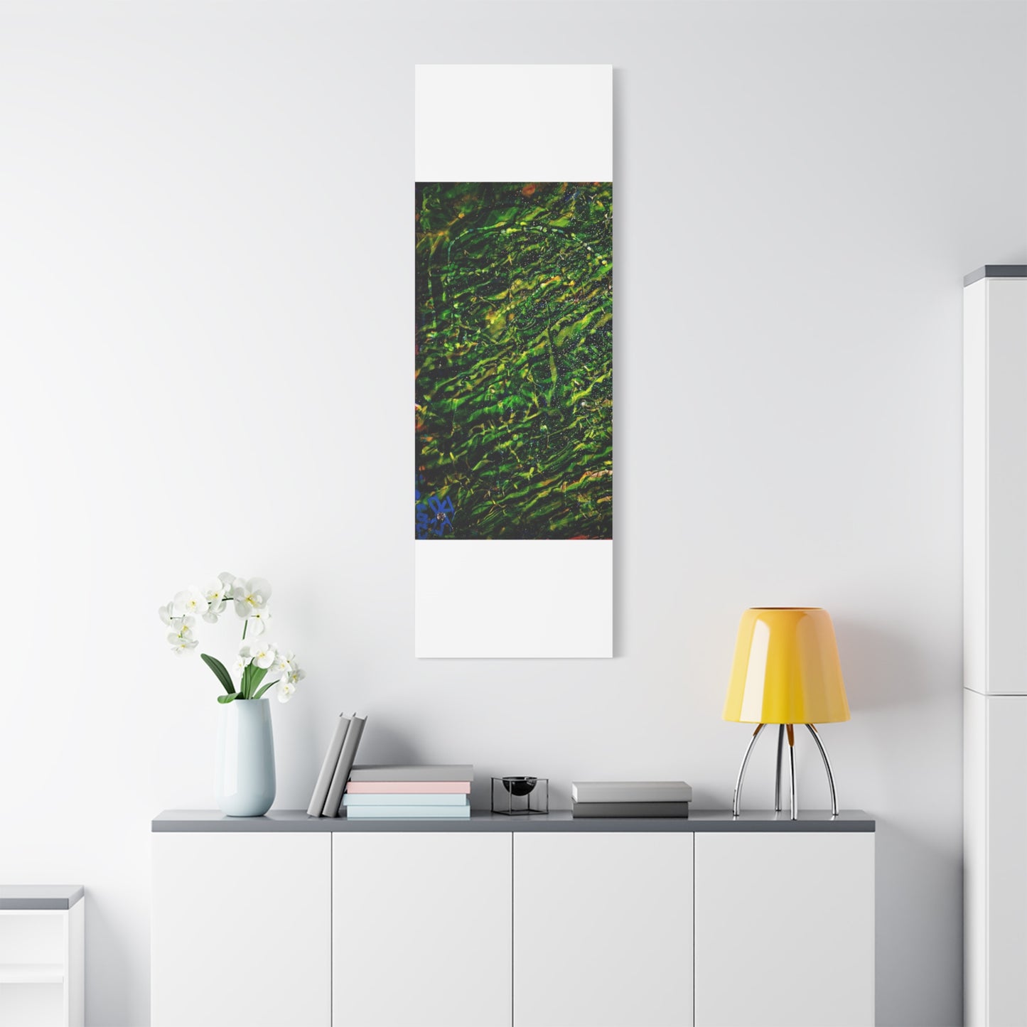 Confessions - Abstract Green Texture Canvas - Matte Stretched Wall Art