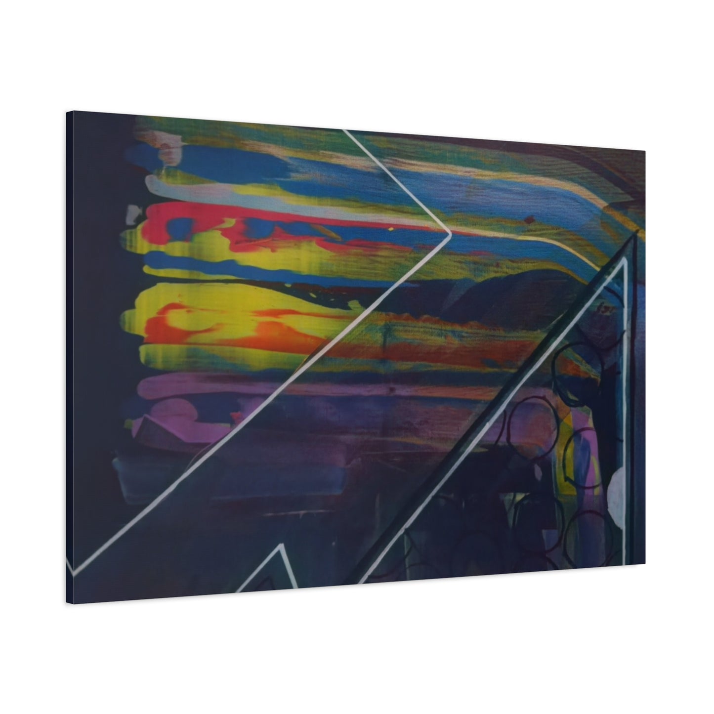 Abstract Geometric Canvas Art - 2025 astronomy – Colorful Drip Triangle Stretched Canvas