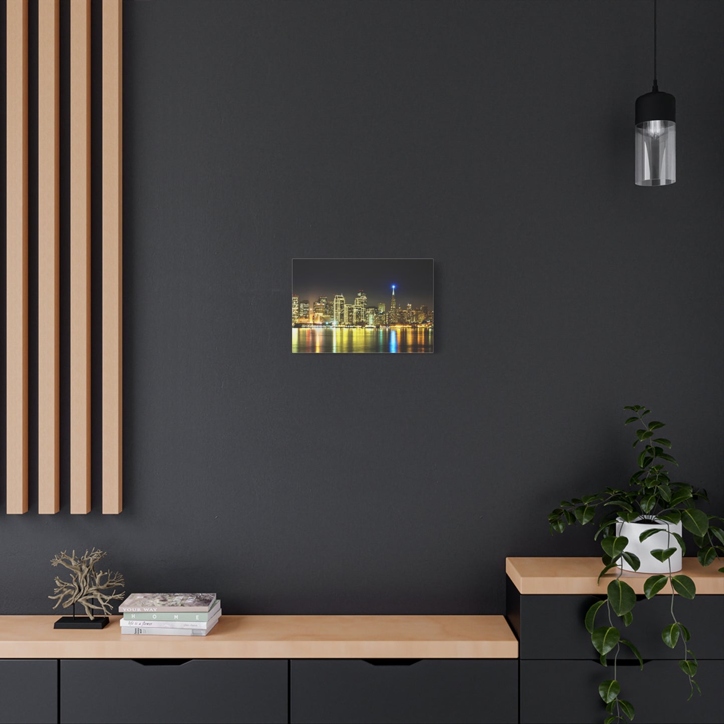San Francisco Night Skyline Matte Canvas Print — Stretched 1.25"